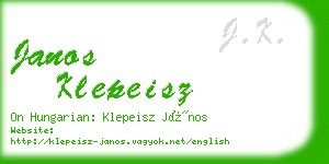 janos klepeisz business card